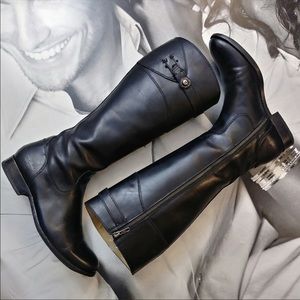 Frye Molly Button Black leather boots